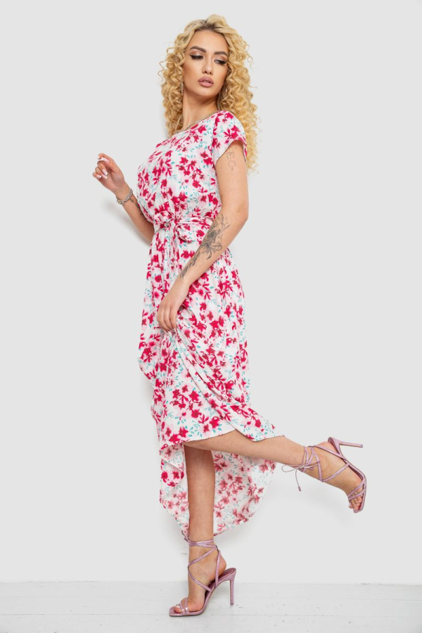 Сукня з принтом, колір молочно-рожевий, 214R0228-8