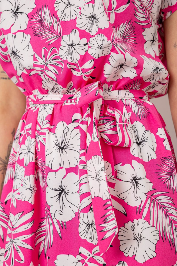 Сукня з принтом софт, колір рожево-білий, 214R0228-1