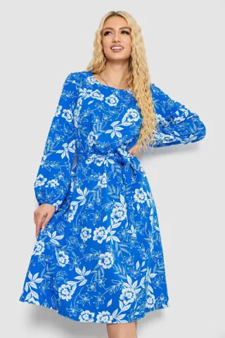 Сукня з принтом софт, колір синьо-білий, 214R0226-3