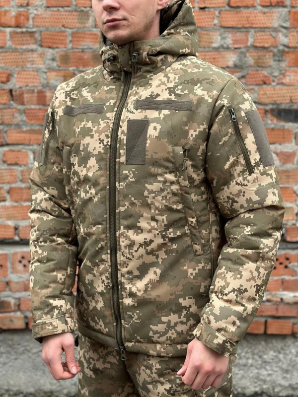 Зимова куртка тактична піксель Taslan