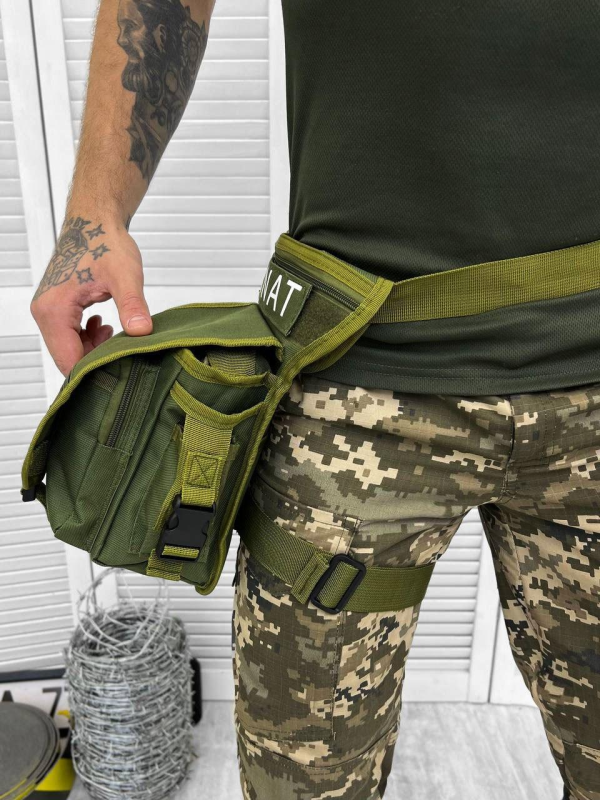 Тактична набедренна сумка хакі "SWAT"
