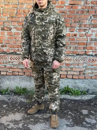 Теплий костюм Горка піксель на флісі