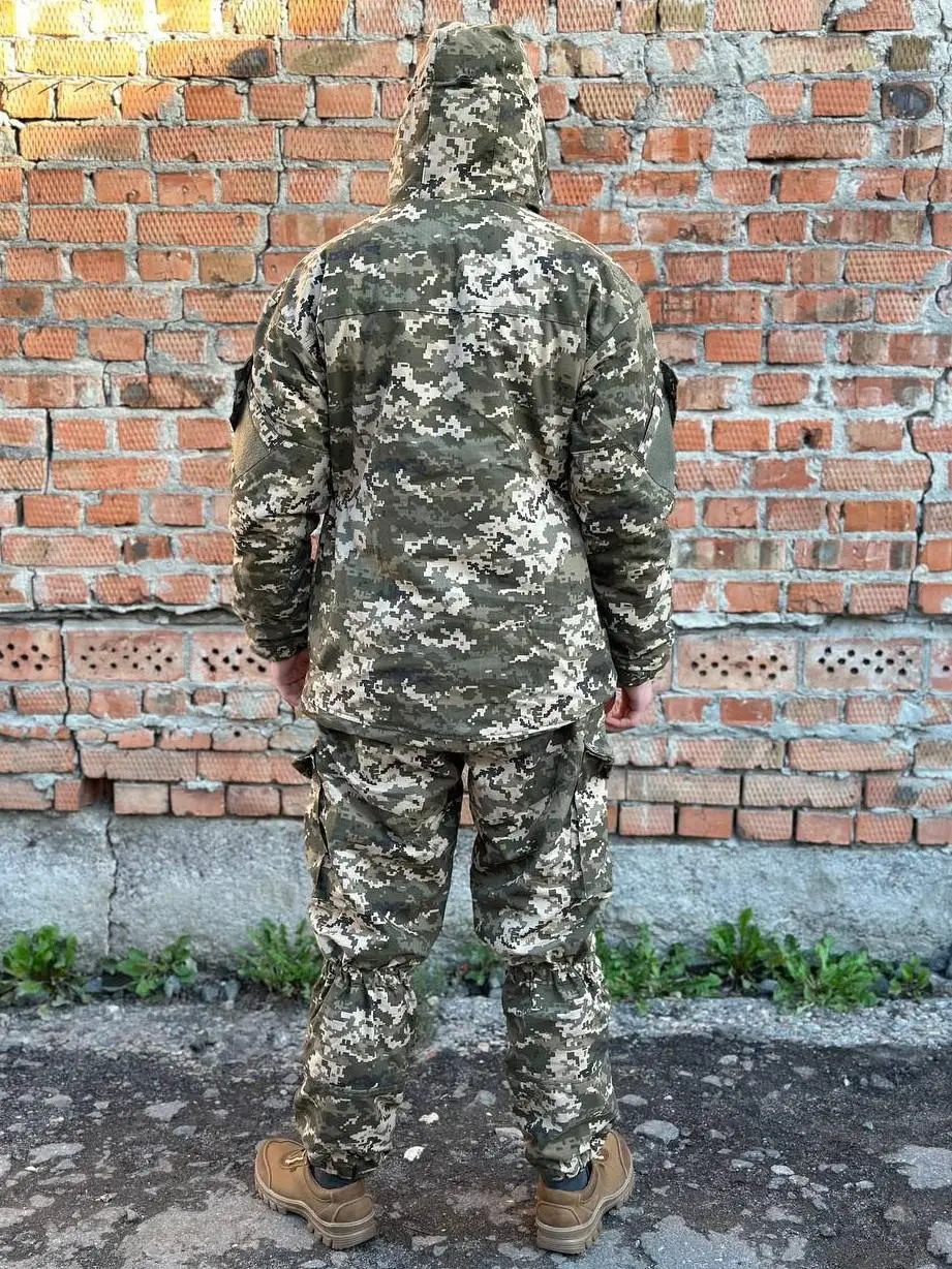 Теплий костюм Горка піксель на флісі