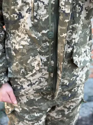 Теплий костюм Горка піксель на флісі
