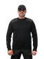 Тактичний светр в'язаний чорний із накладками у плечовій зоні - Фото 2