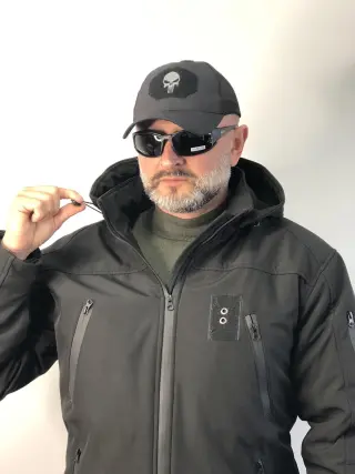 Winter Tactical Soft Shell Jacket with Omni-Heat Insulation Black