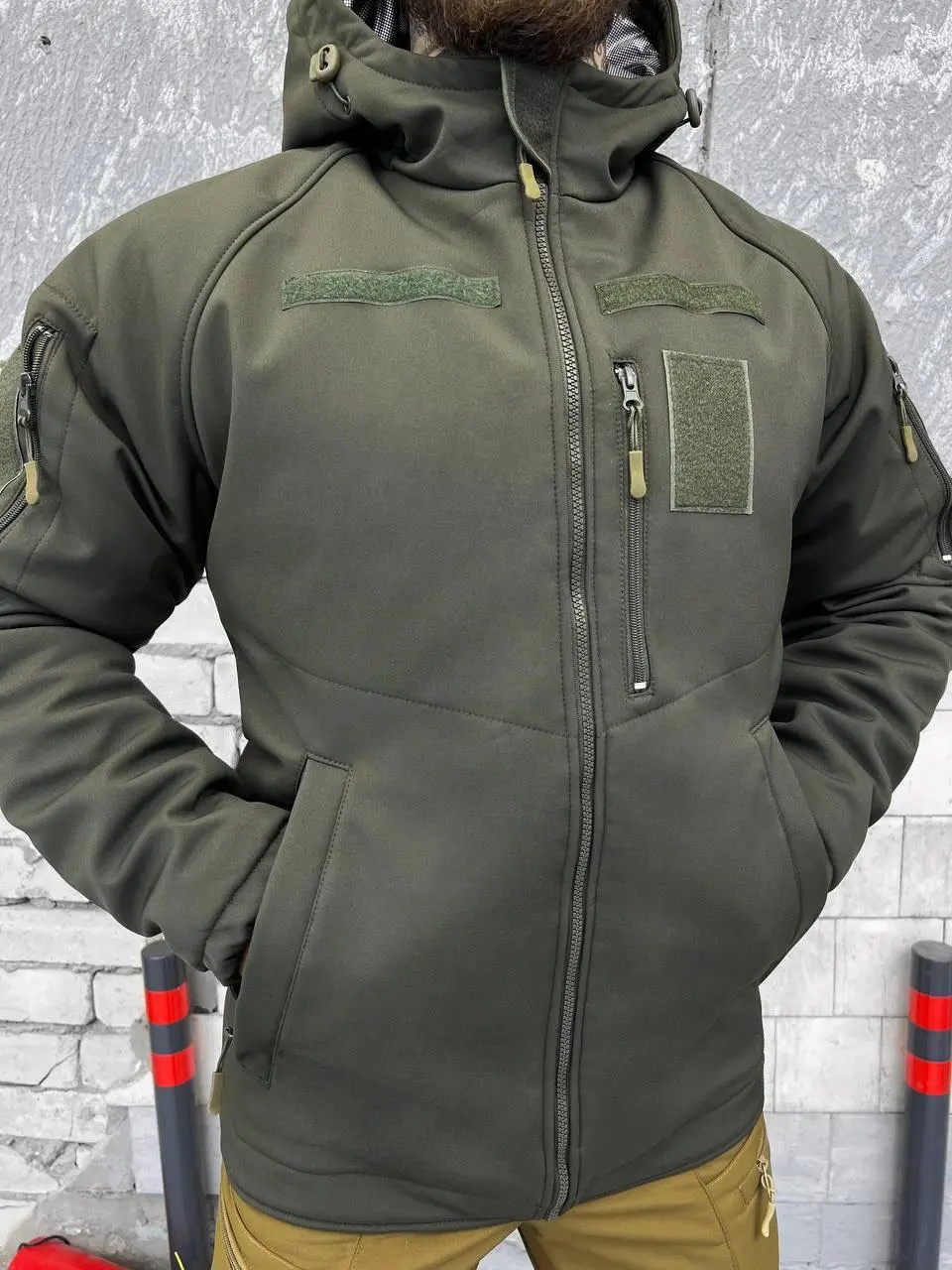 Зимова тактична куртка Soft Shell з утепленням Omni-Heat хакі