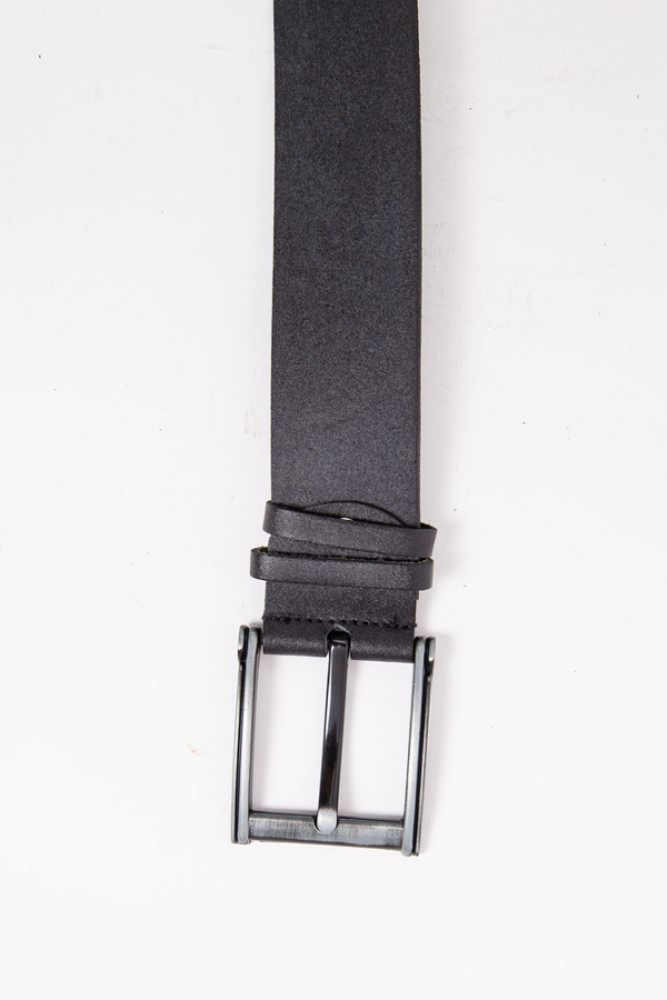 Класичний чоловічий ремінь, чорного кольору з еко-шкіри, 196R45S1W8