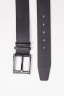 Класичний чоловічий ремінь, чорного кольору з еко-шкіри, 196R45S1W8 - Фото 3