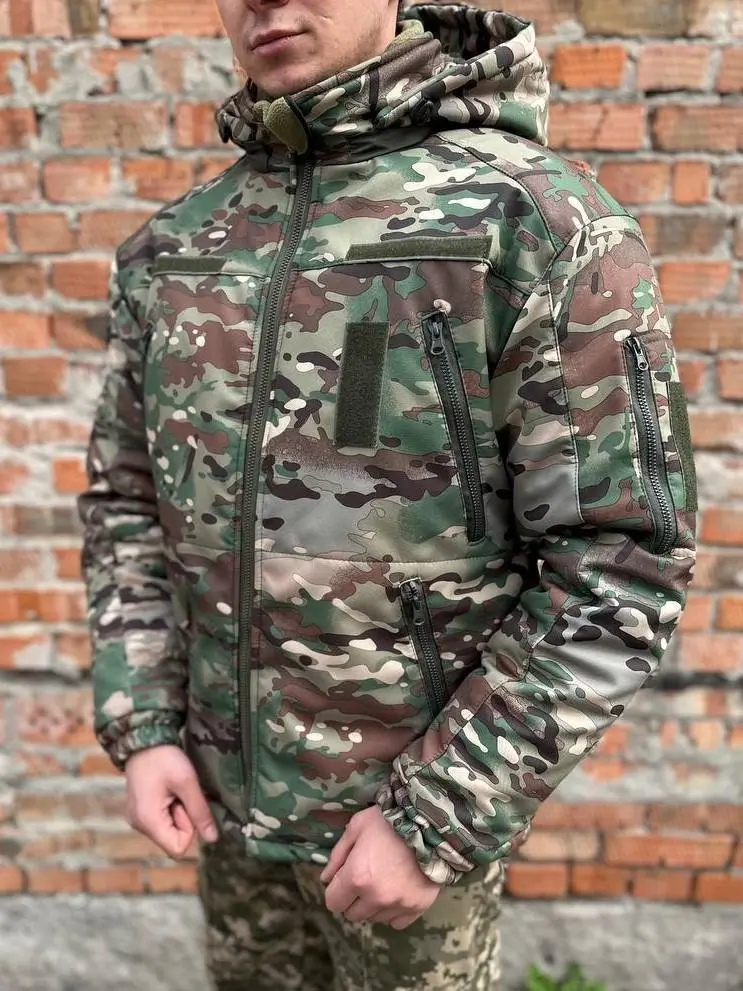 Тепла водонепроникна куртка мультикам Soft Shell з утепленням Omni-Heat
