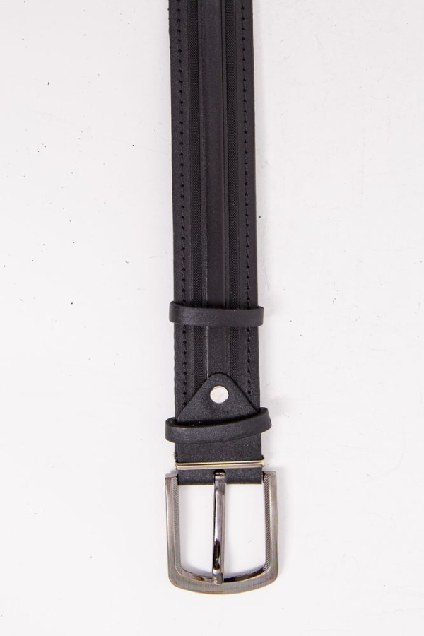 Чоловічий ремінь з еко-шкіри, колір Чорний, 196R40S1W18