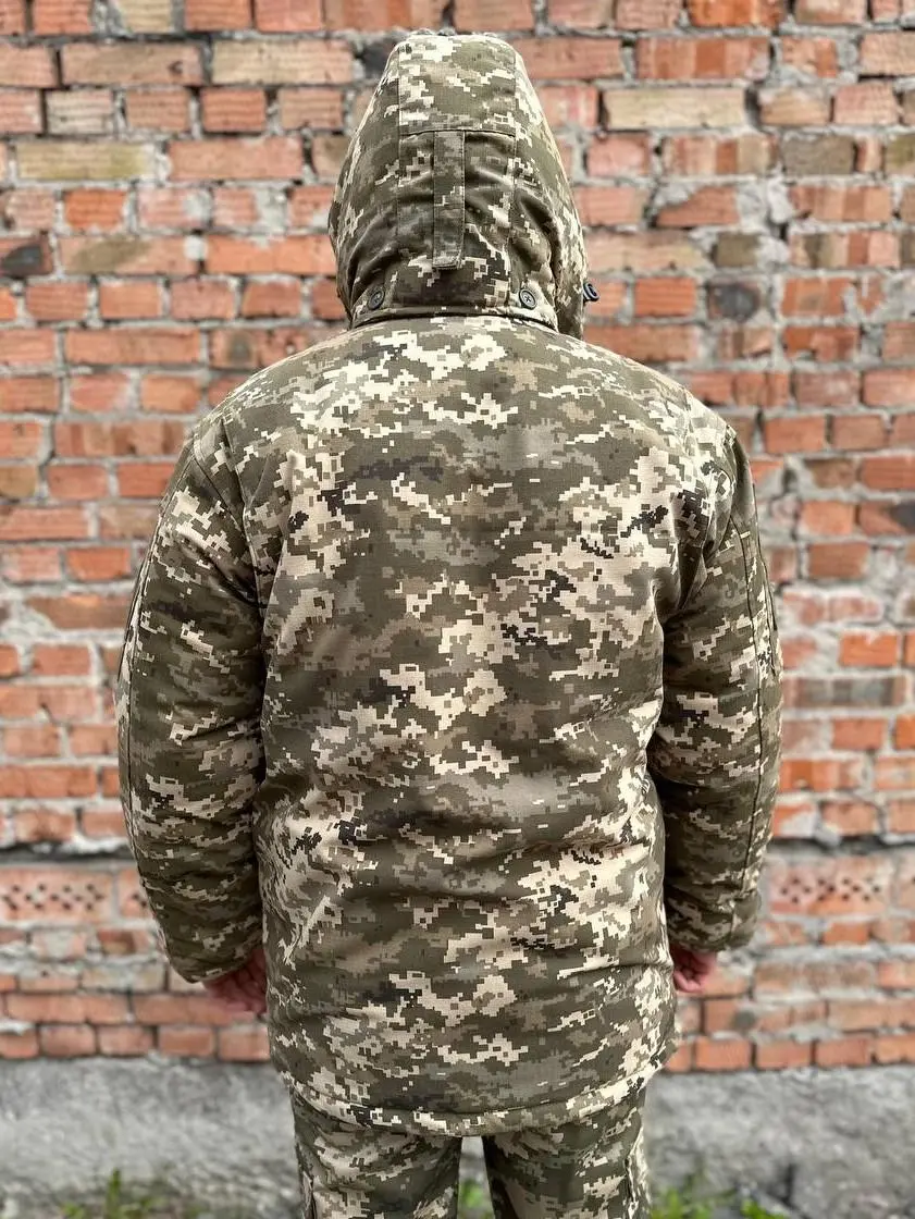 Бушлат зимовий піксель ріпстоп на флісі
