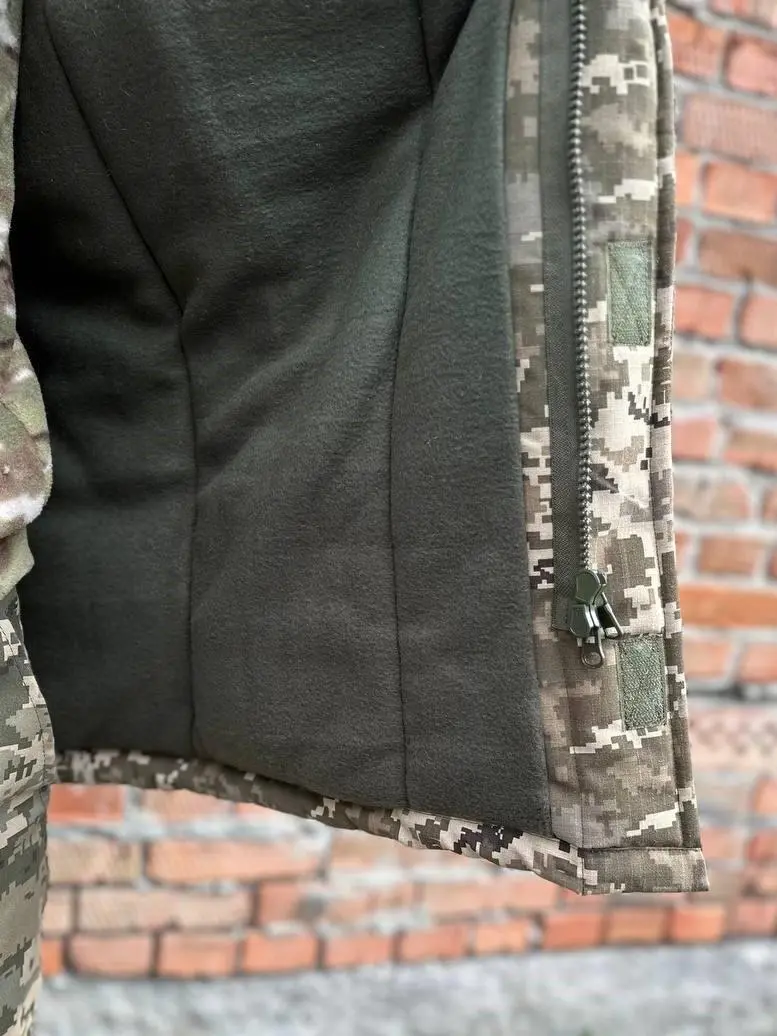 Бушлат зимовий піксель ріпстоп на флісі