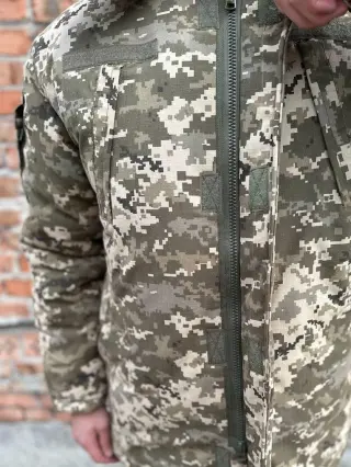 Бушлат зимовий піксель ріпстоп на флісі