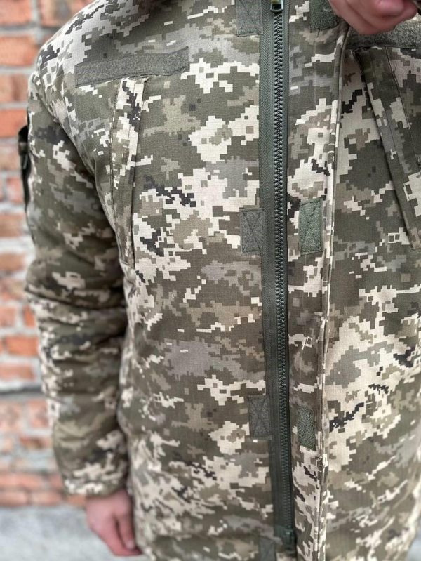 Бушлат зимовий піксель ріпстоп на флісі