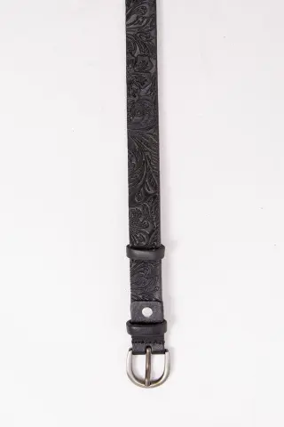 Жіночий ремінь, з класичною пряжкою, чорного кольору, 196R25YOW29