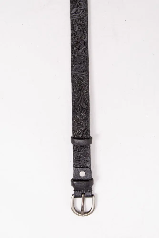 Жіночий ремінь, з класичною пряжкою, чорного кольору, 196R25YOW29