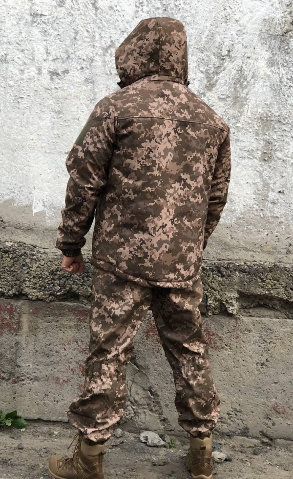 Костюм комбінезон + куртка Soft Shell піксель зимовий