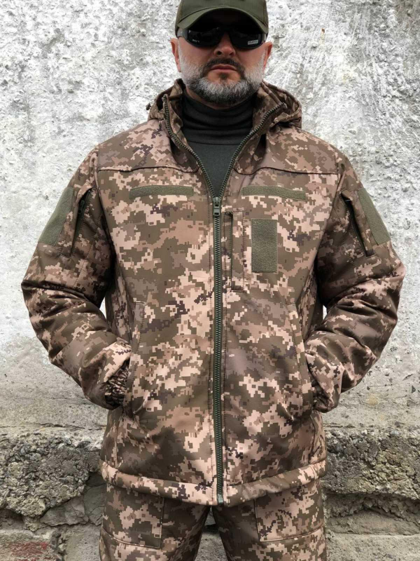 Зимова водонепроникна куртка Soft Shell піксель