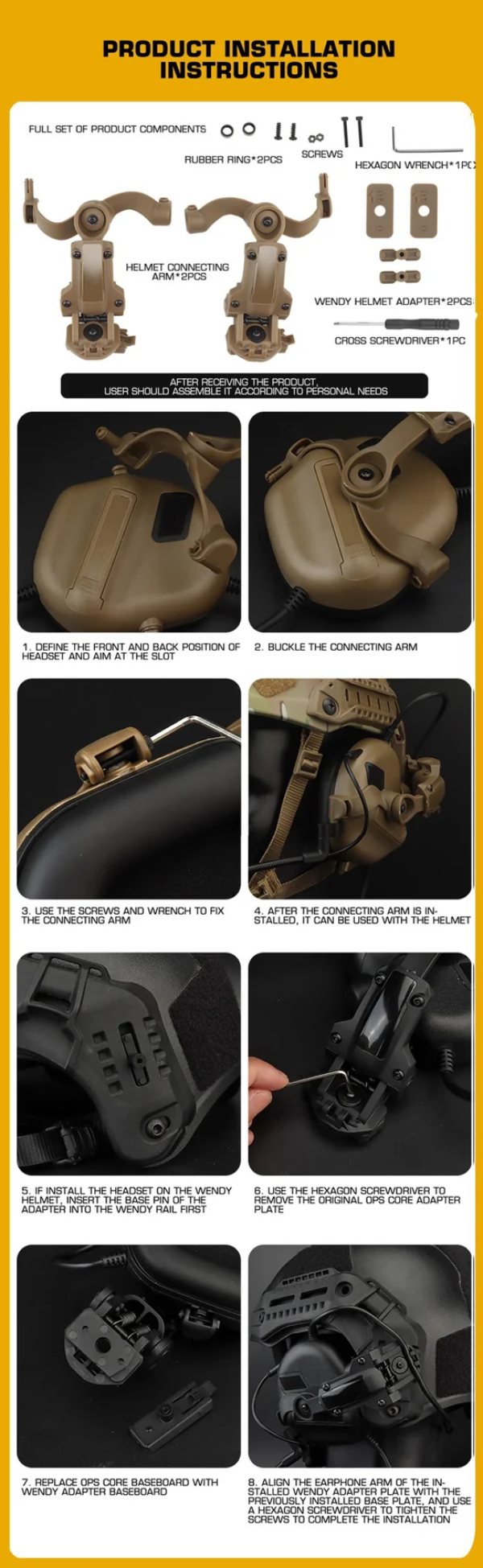 Адаптер для навушників Back Helmet Adapter койот