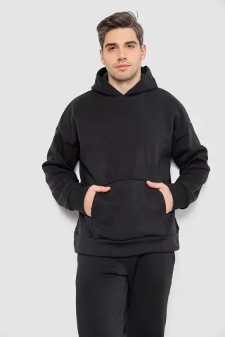 Спорт костюм чоловічий на флісі, колір чорний, 177R235