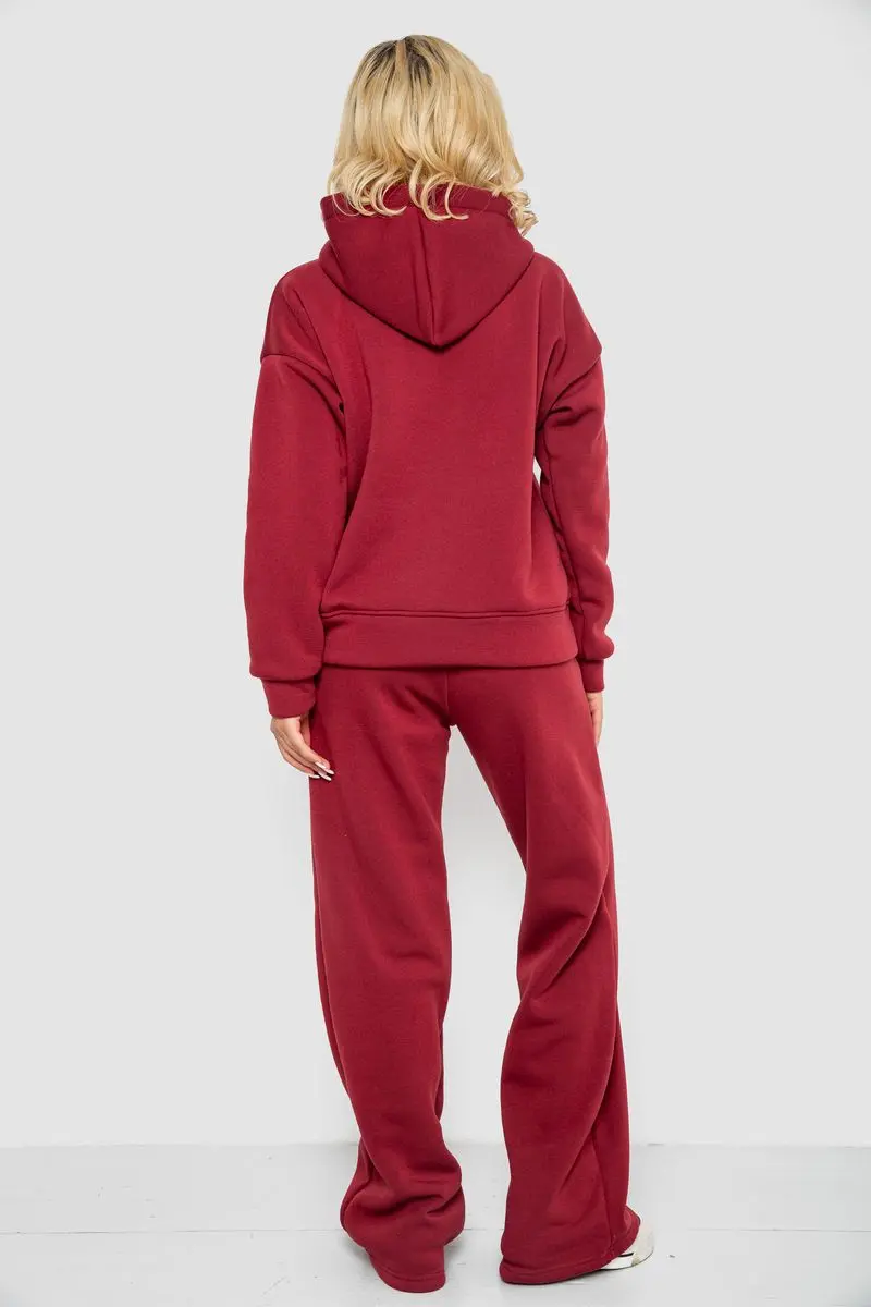Спортивний костюм жіночий на флісі, колір бордовий, 177R056