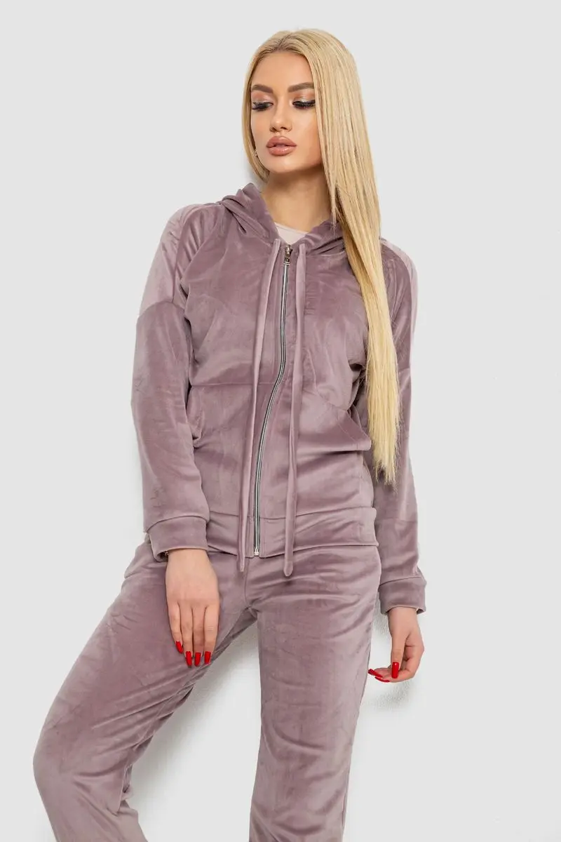 Спортивний костюм жіночий велюровий, колір мокко, 177R018