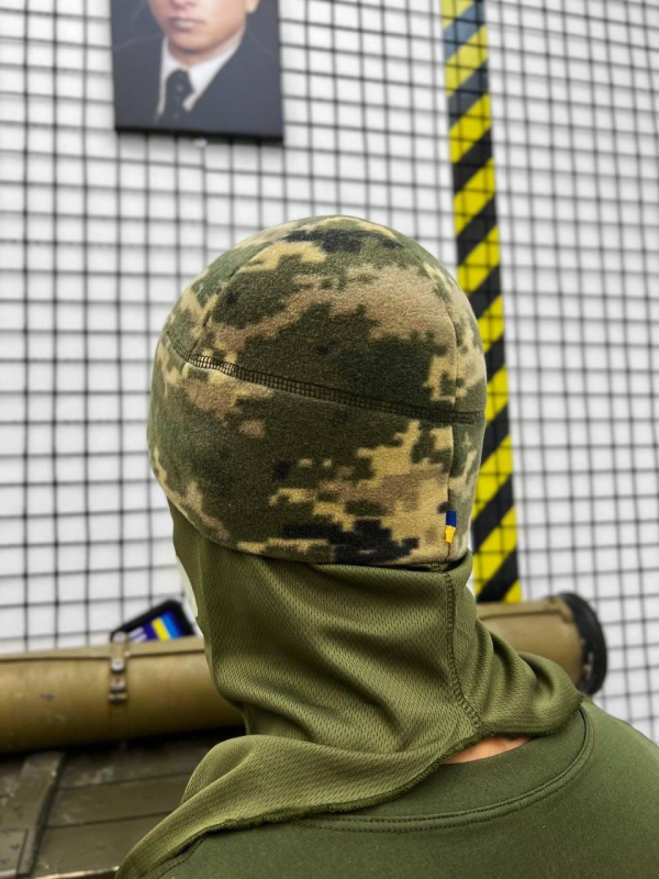 Шапка флісова піксель з липучкою