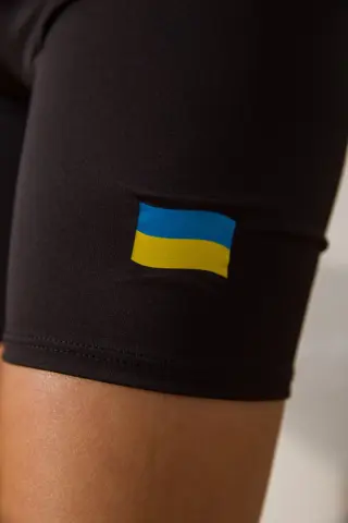 Жіночі велотреки, з патріотичним принтом, колір Чорний, 172R006-1