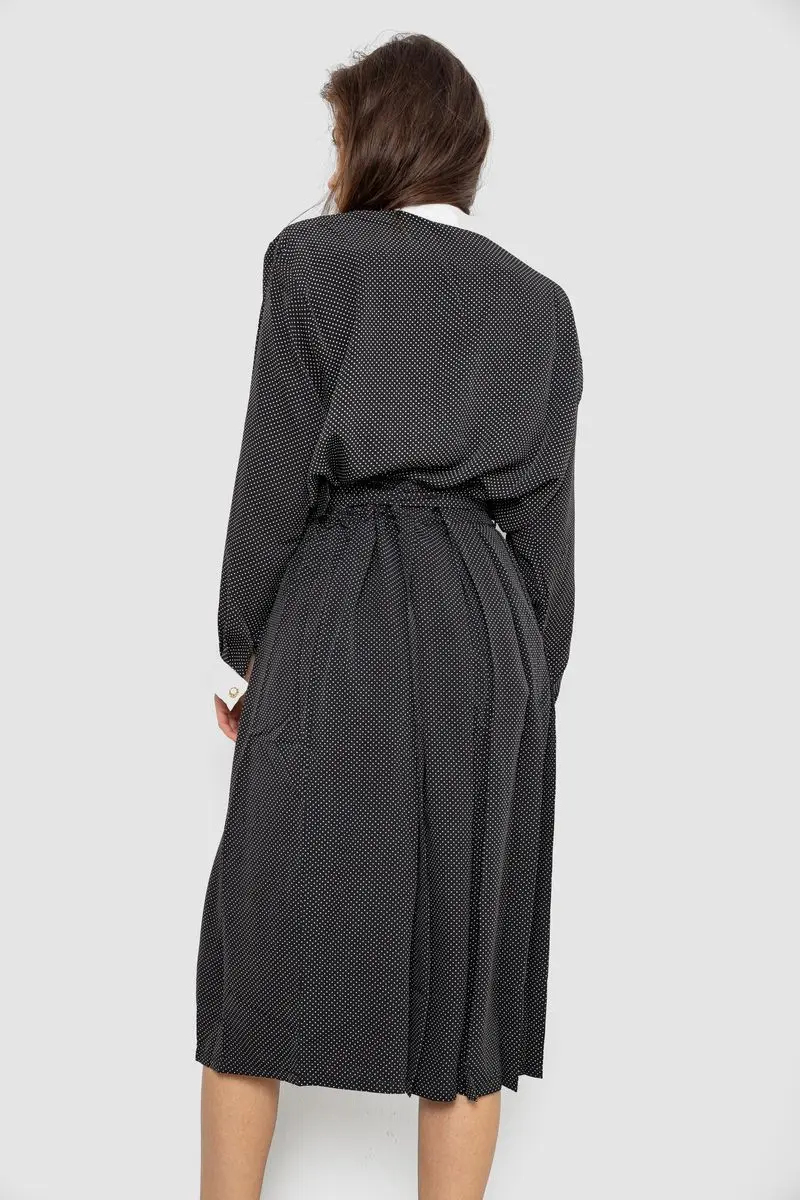 Костюм жіночий класичний у горох, колір чорно-білий, 167R3002