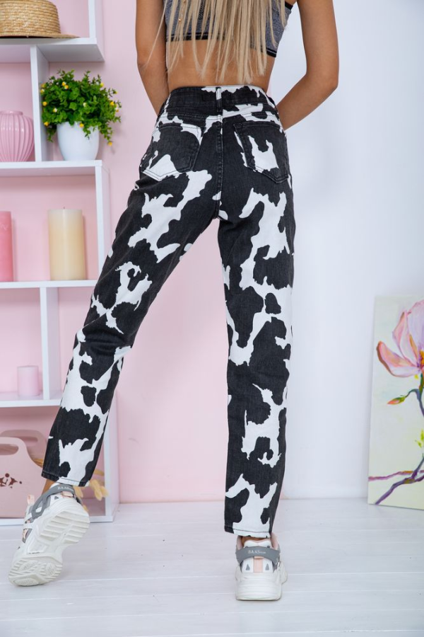Джинси жіночі, колір чорно-білий, 164R998