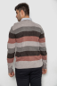 Светр-обманка чоловічий в смужку, колір коричнево-червоний, 161R901-1 - Photo 4