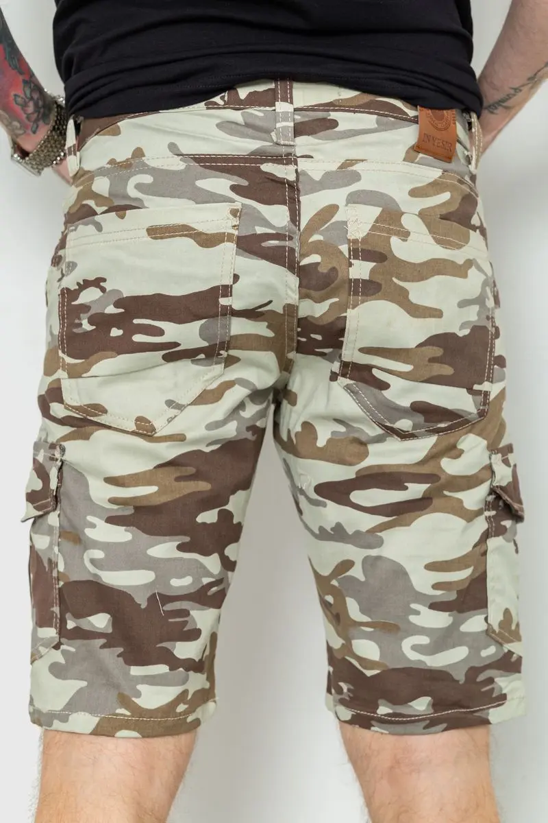 Шорти чоловічі камуфляж, колір сіро-бежевий, 157RP300-4
