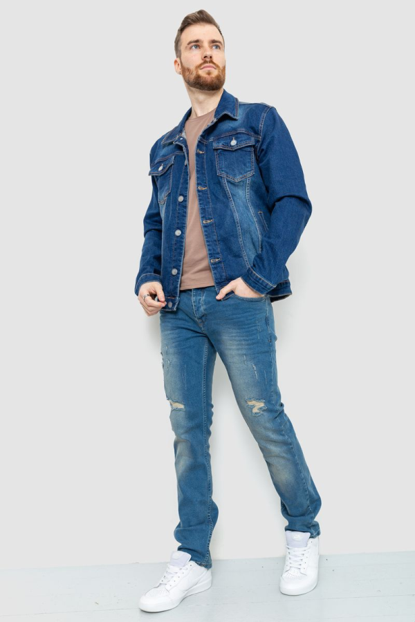 Джинсова куртка чоловіча, колір синій, 157R4598