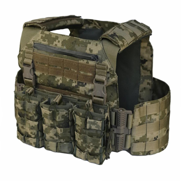 Плитоноска MOLLE MM-14 з підсумками для магазинів піксель
