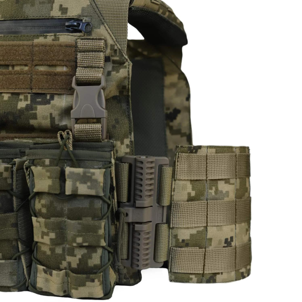 Плитоноска MOLLE MM-14 з підсумками для магазинів піксель