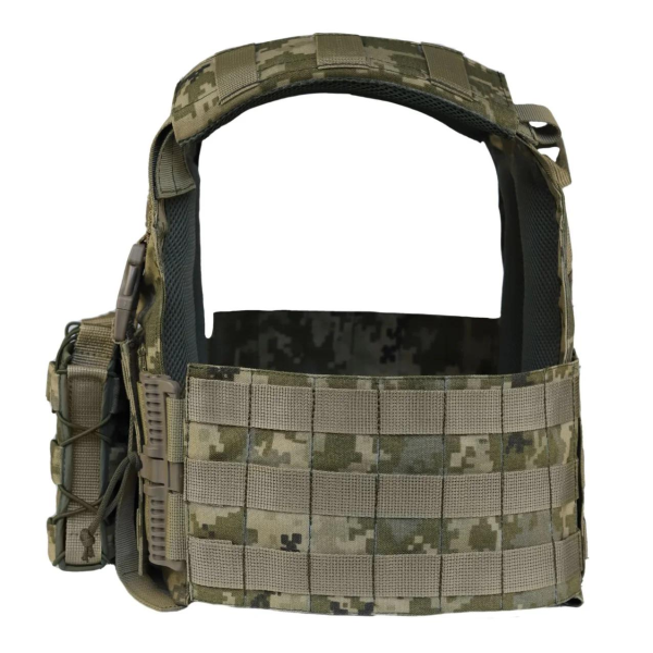 Плитоноска MOLLE MM-14 з підсумками для магазинів піксель