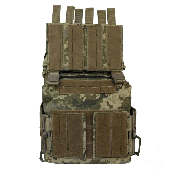 Плитоноска MOLLE MM-14 з підсумками для магазинів піксель