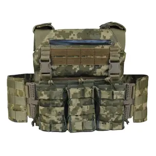 Плитоноска MOLLE MM-14 з підсумками для магазинів піксель