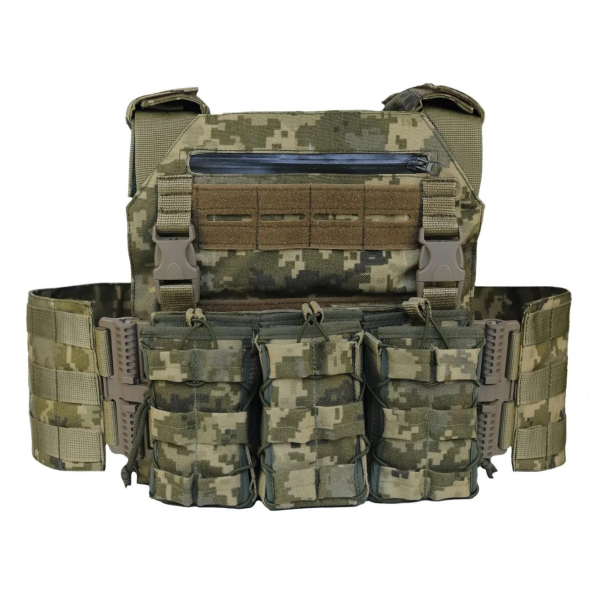 Плитоноска MOLLE MM-14 з підсумками для магазинів піксель