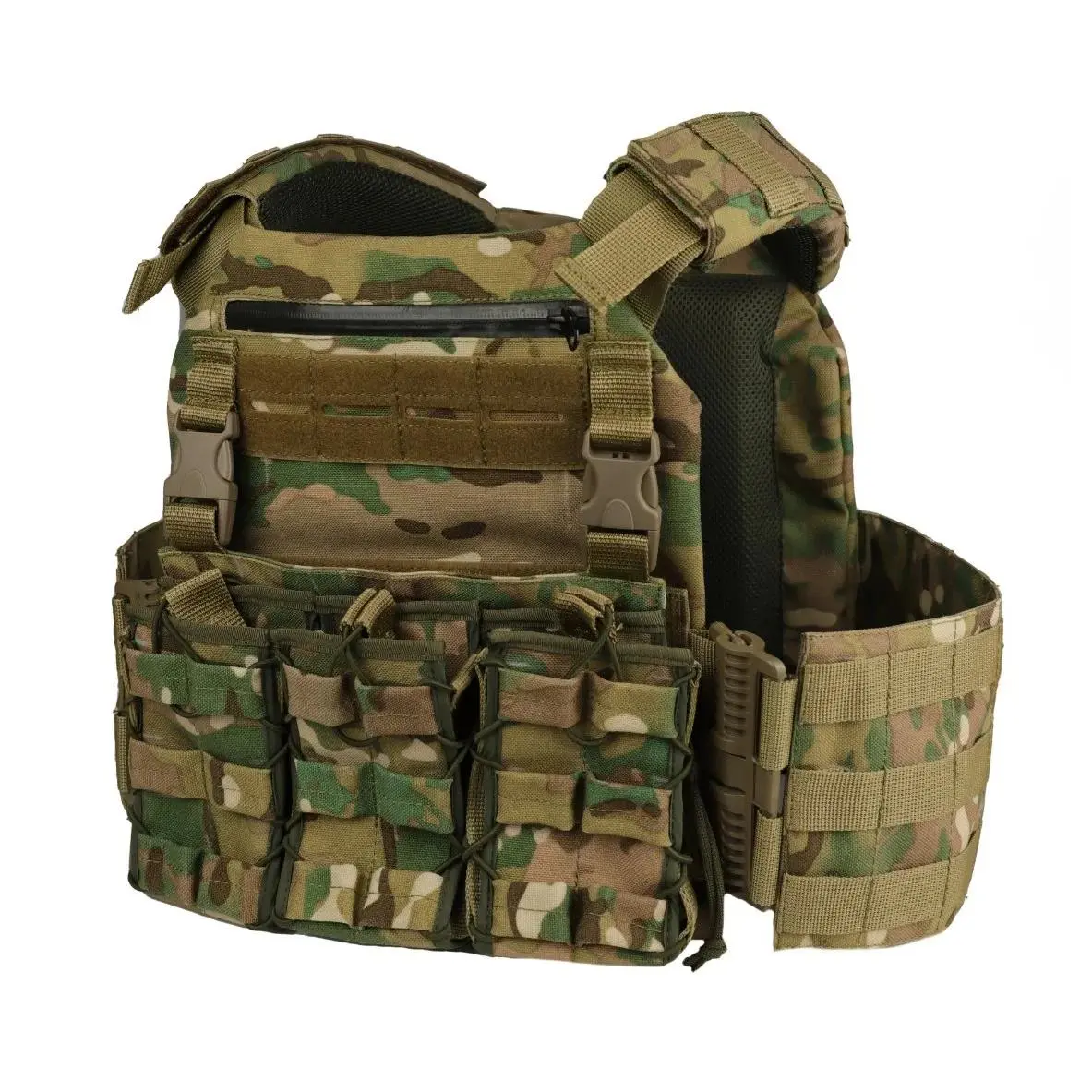 Плитоноска MOLLE Multicam з підсумками для магазинів мультикам