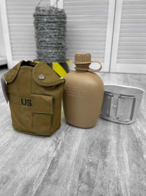 Фляга пластикова US 1L з казанком Coyote