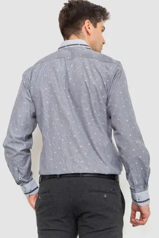 Сорочка чоловіча в смужку, колір світло-сірий, 131R140096