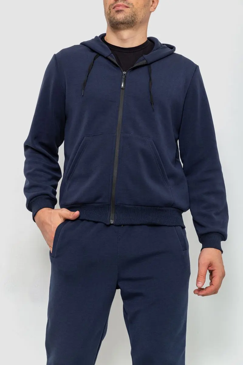 Спорт костюм чоловічий двонитка, колір темно-синій, 119R200-5