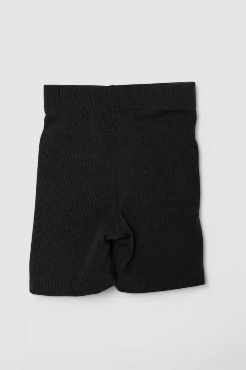 Шорти дитячі в рубчик на флісі, колір чорний, 102R412