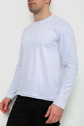 Чоловічий лонгслів однотонний, колір білий, 102R3308