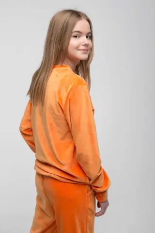 Спортивний костюм для дівчаток велюровий, колір помаранчевий, 102R1522