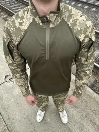 Тактична сорочка (убакс) піксель ріпстоп з налокітниками