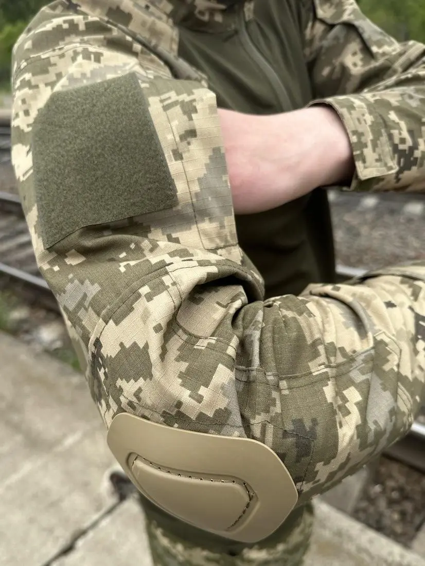 Тактична сорочка (убакс) піксель ріпстоп з налокітниками