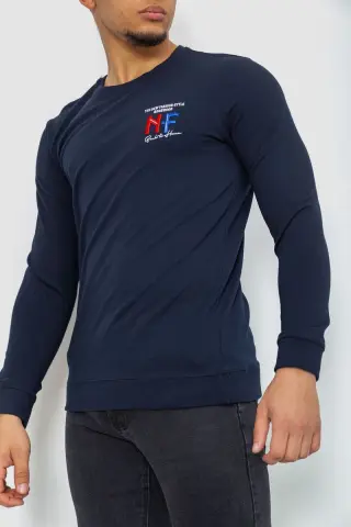 Батник чоловічий двонитка, колір темно-синій, 244RW016